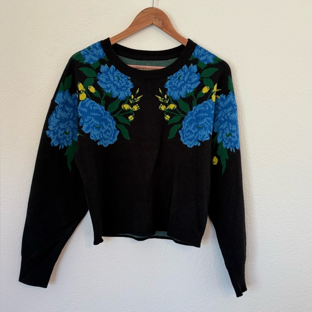 Maeve The Camryn Cropped Crewneck Sweater by Anthropologie Womens Medium